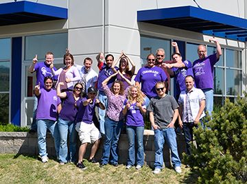 Epilog Employees celebrating the Colorado Rockies