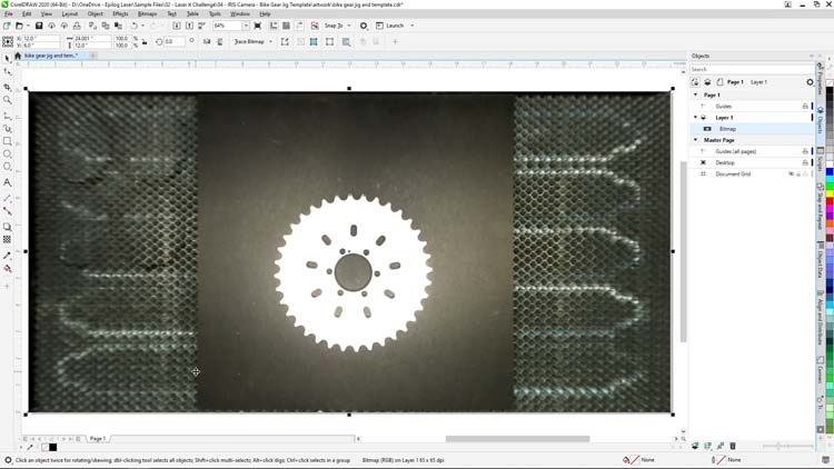 collez la capture d’arrière-plan dans CorelDRAW