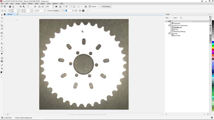 cleaning up the chainring teeth