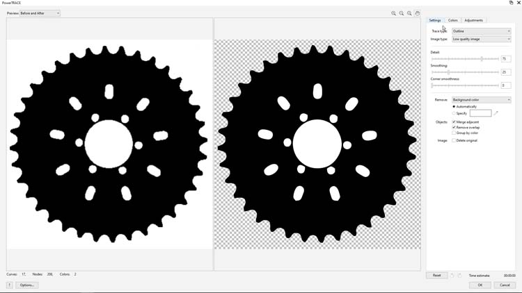 powertrace instellingentabblad