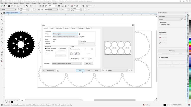 print the chainring jig cut to laser