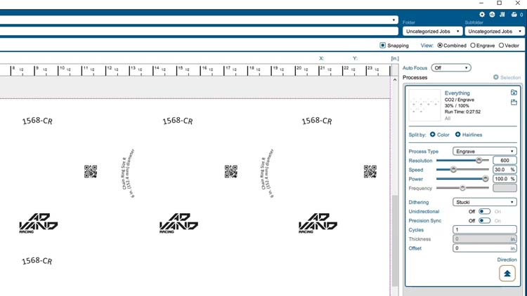 setările suitei software pentru marcarea enduramark