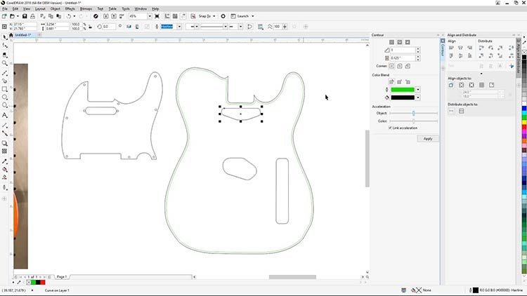 seleziona la forma ritagliata e visualizza l'anteprima del bordo