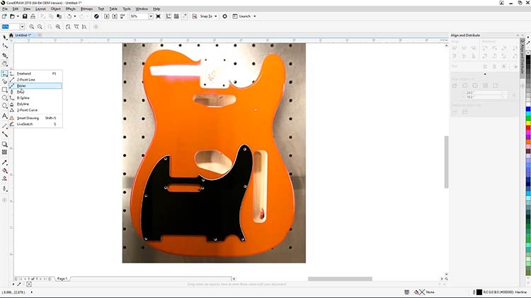use the bezier tool to trace the guitar body