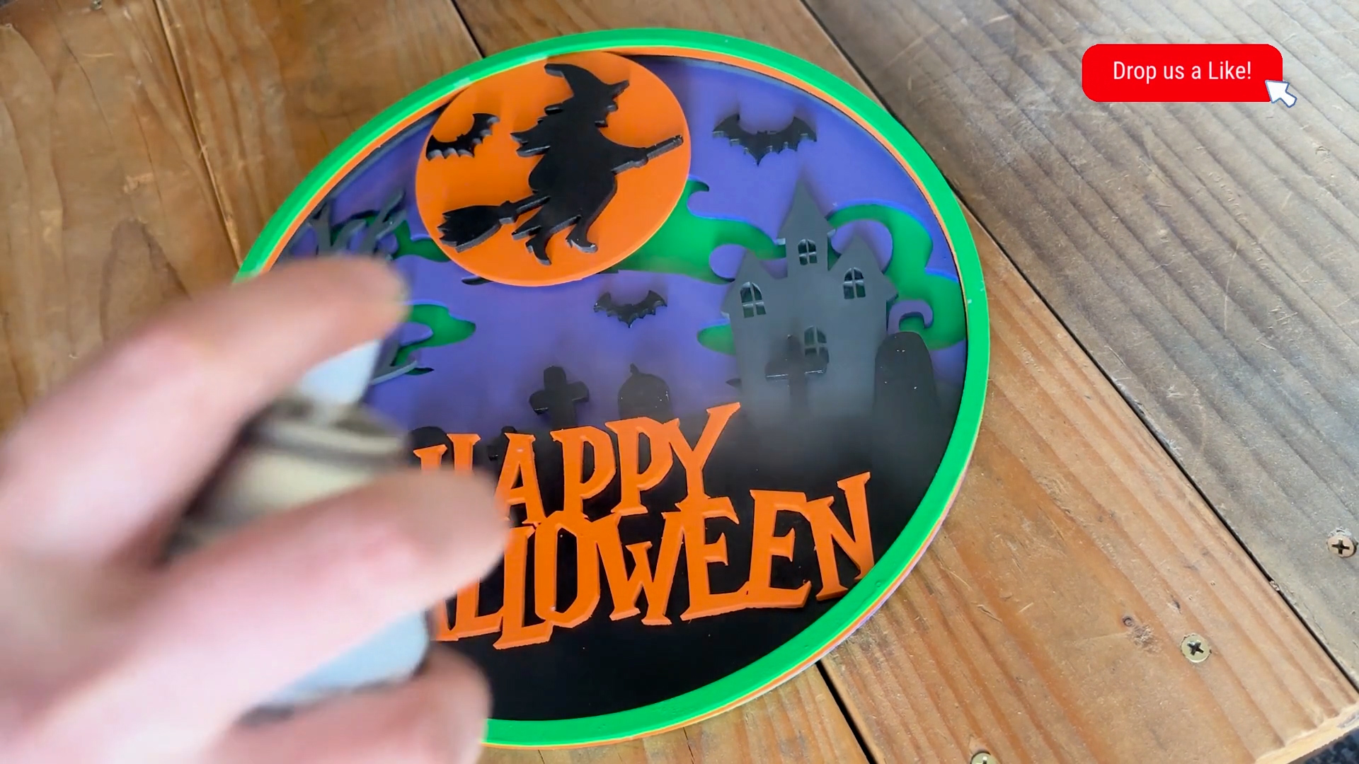 Assembling multi-layer Halloween sign