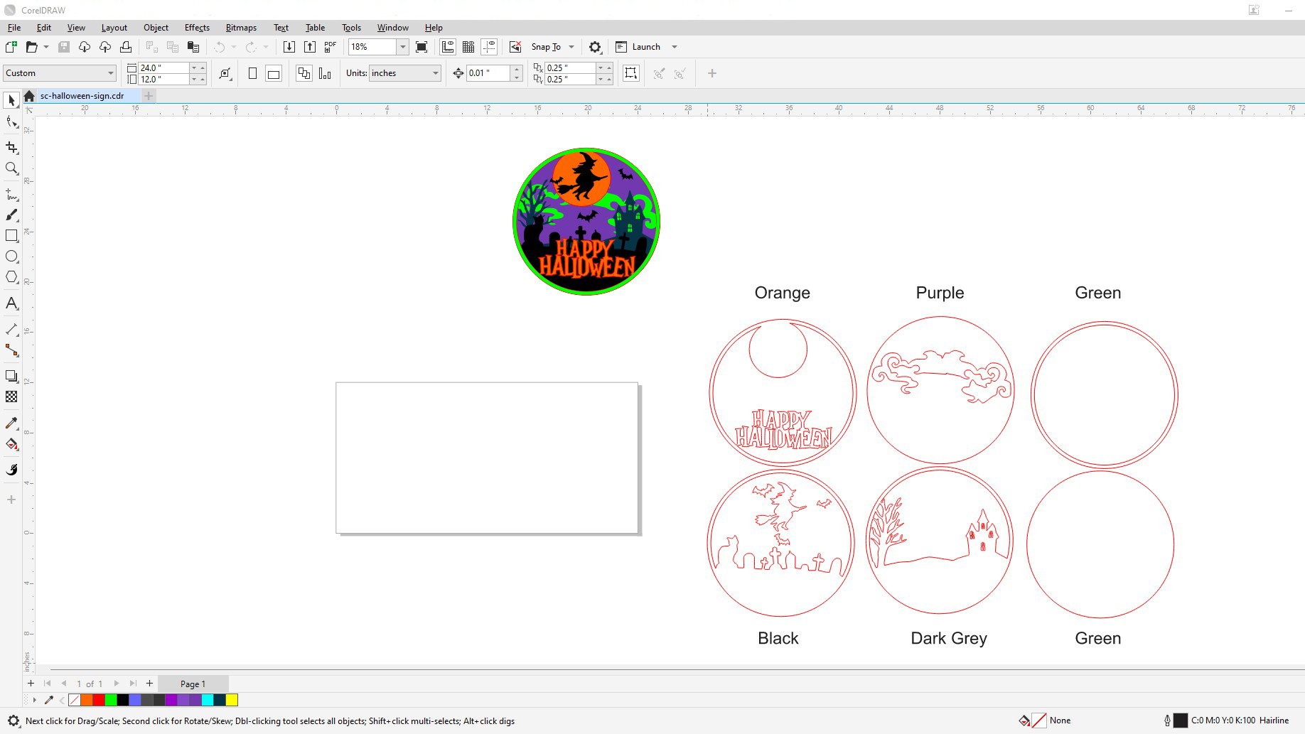 Artwork for laser cutting Halloween Signage