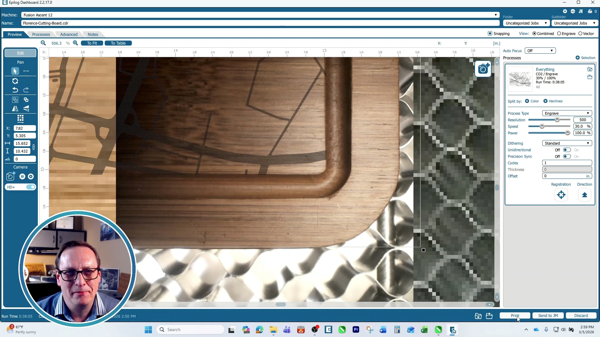 Using Fusion IRIS™ HD+ camera in Laser Dashboard
