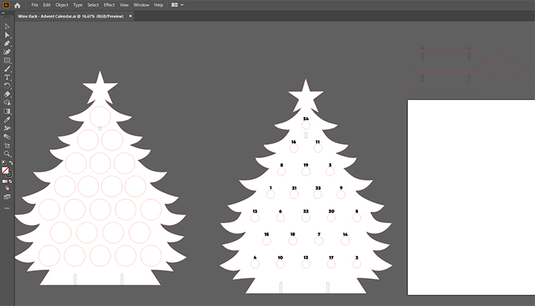 Adventsträdfiler i Illustrator