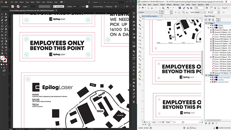 Designfiler for laserkutting av skilt