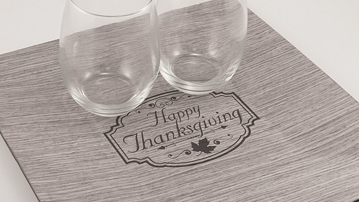 Finished place setting with laser engraved charger