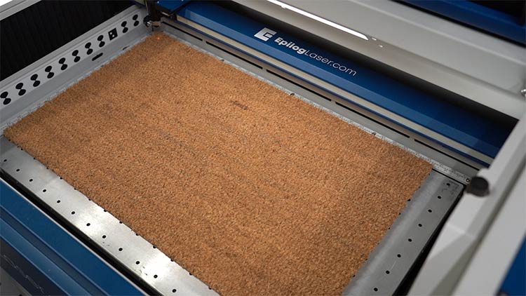 blank coir doormat in upper left corner position