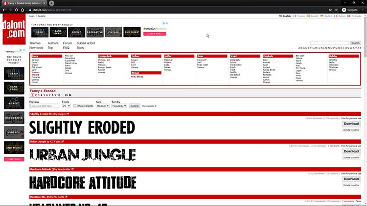 font gratuiti per progetti al laser sul sito di dafont