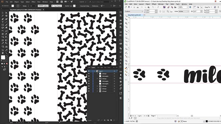 Designfiler för lasergravyr på hundtillbehör