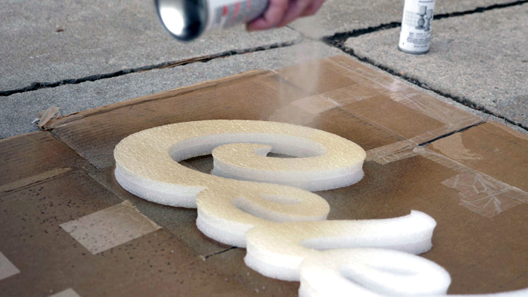 Spray paint your letters or phrases to make them fit your decor.