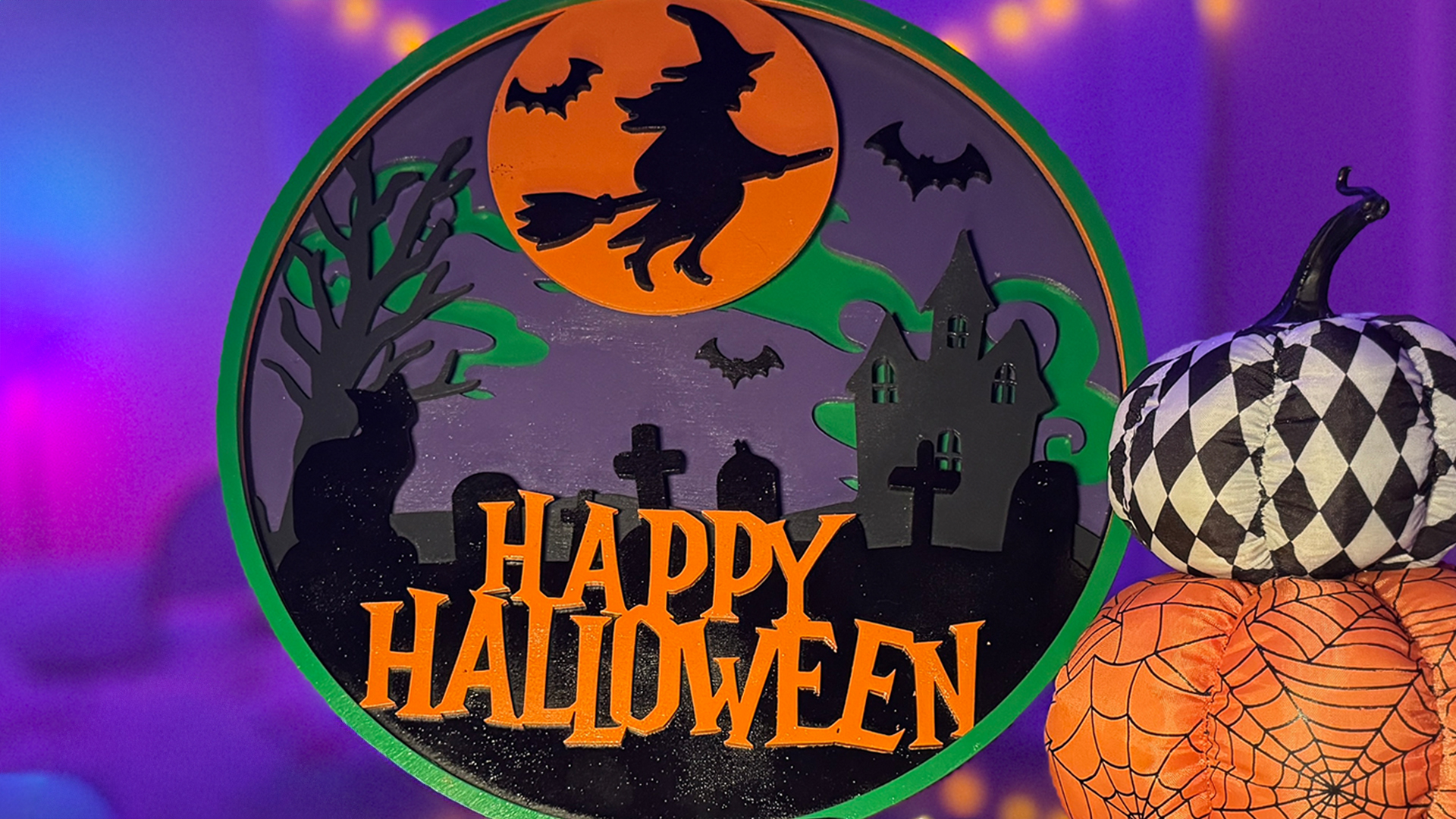laser multi-layer Halloween sign