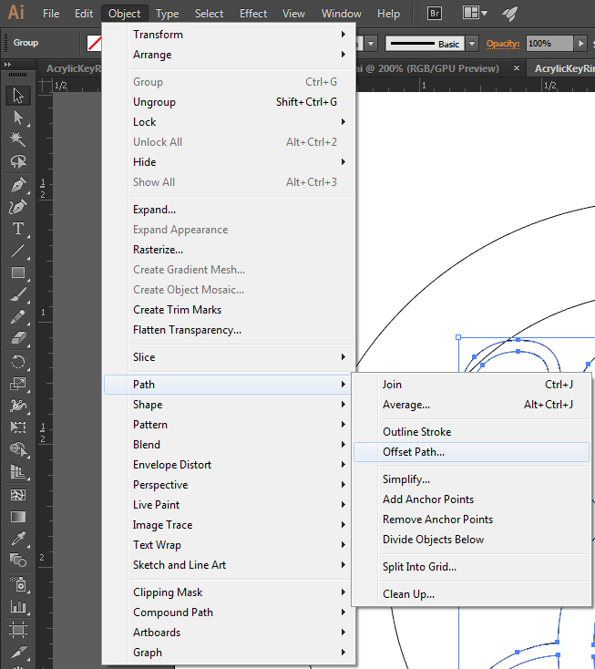 Offset Path in Adobe Illustrator