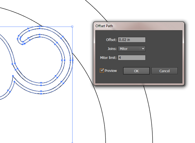 Set Offset to .02"