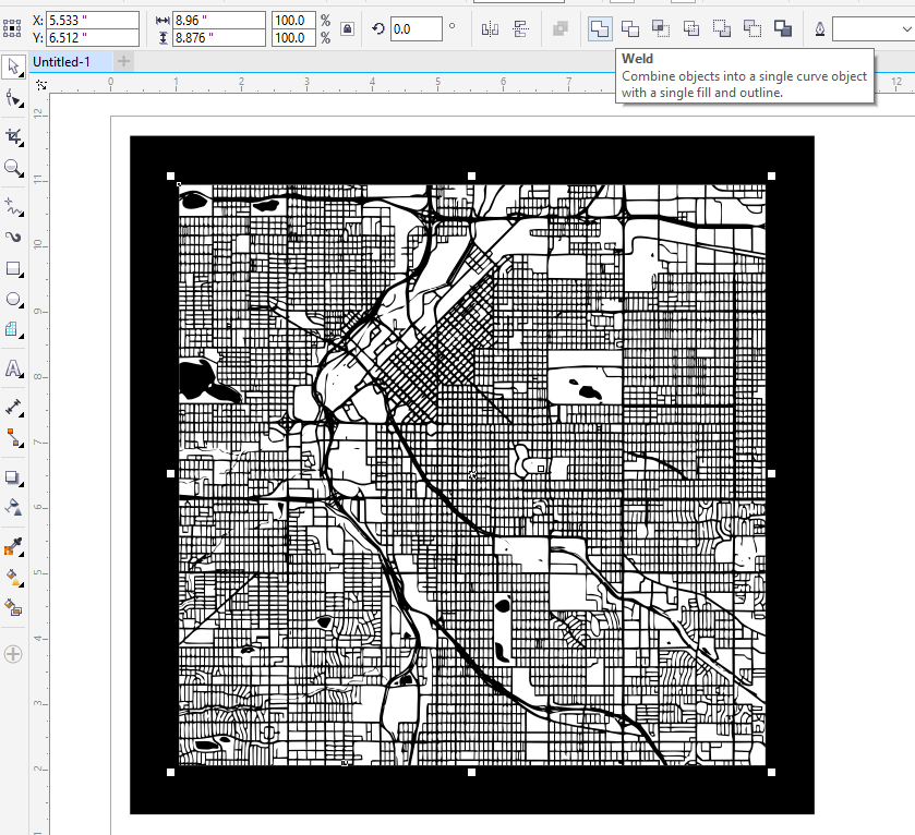 Laser Engrave or Cut a City Map (CorelDRAW)
