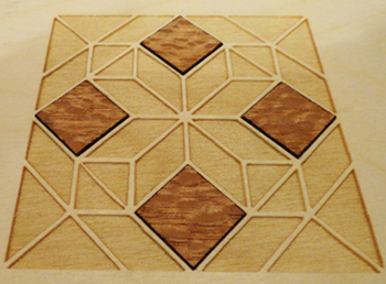veneer pieces cut and placed
