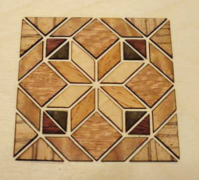 inlay pieces placed in pattern