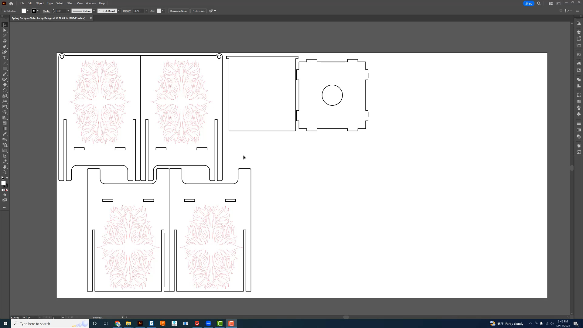 gráficos para corte por láser Lámpara 3D