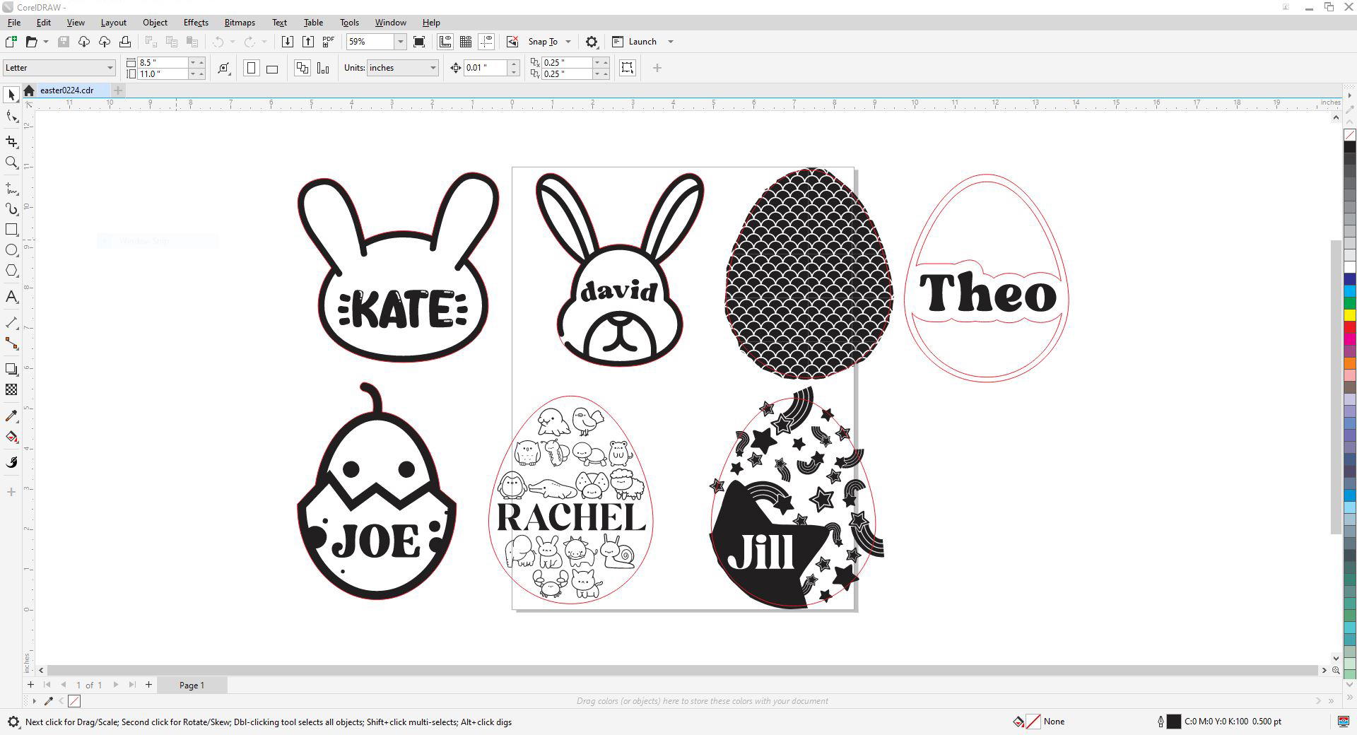 graphics for laser cutting Easter basket name tags