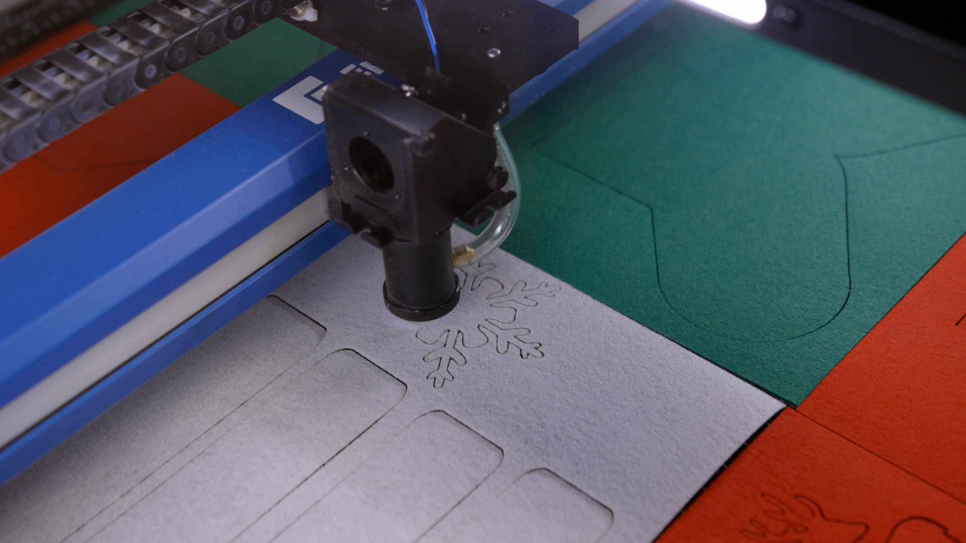 Laser cutting sheet of felt