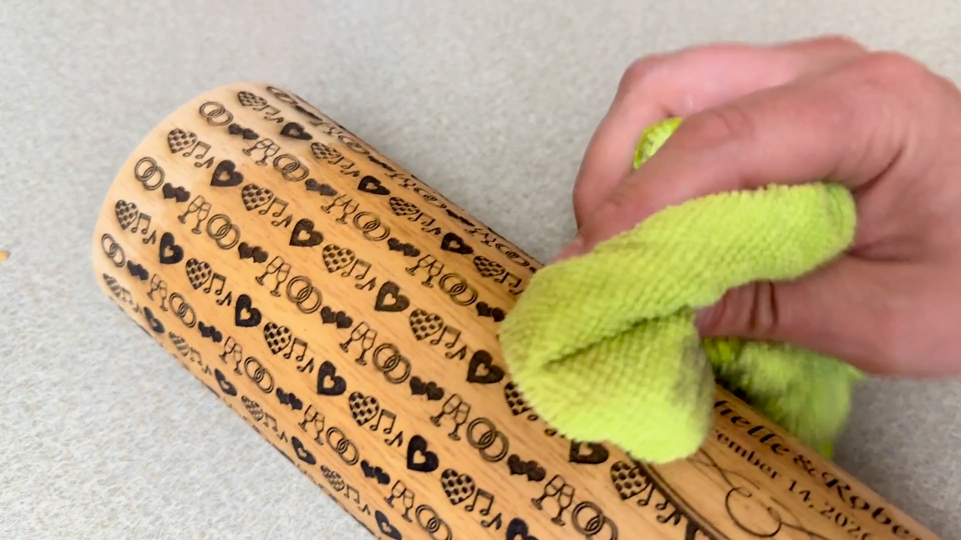 cleaning laser engraved rolling pin