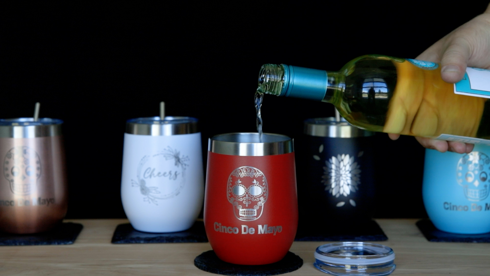 Laser engraved Wine Tumblers