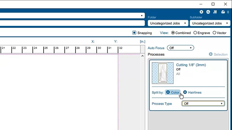 divida por color utilizando opciones de proceso para realizar procesos separados