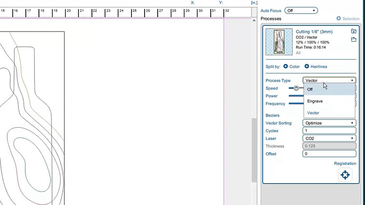 defina el tipo de proceso como desactivado en el panel de control de Epilog