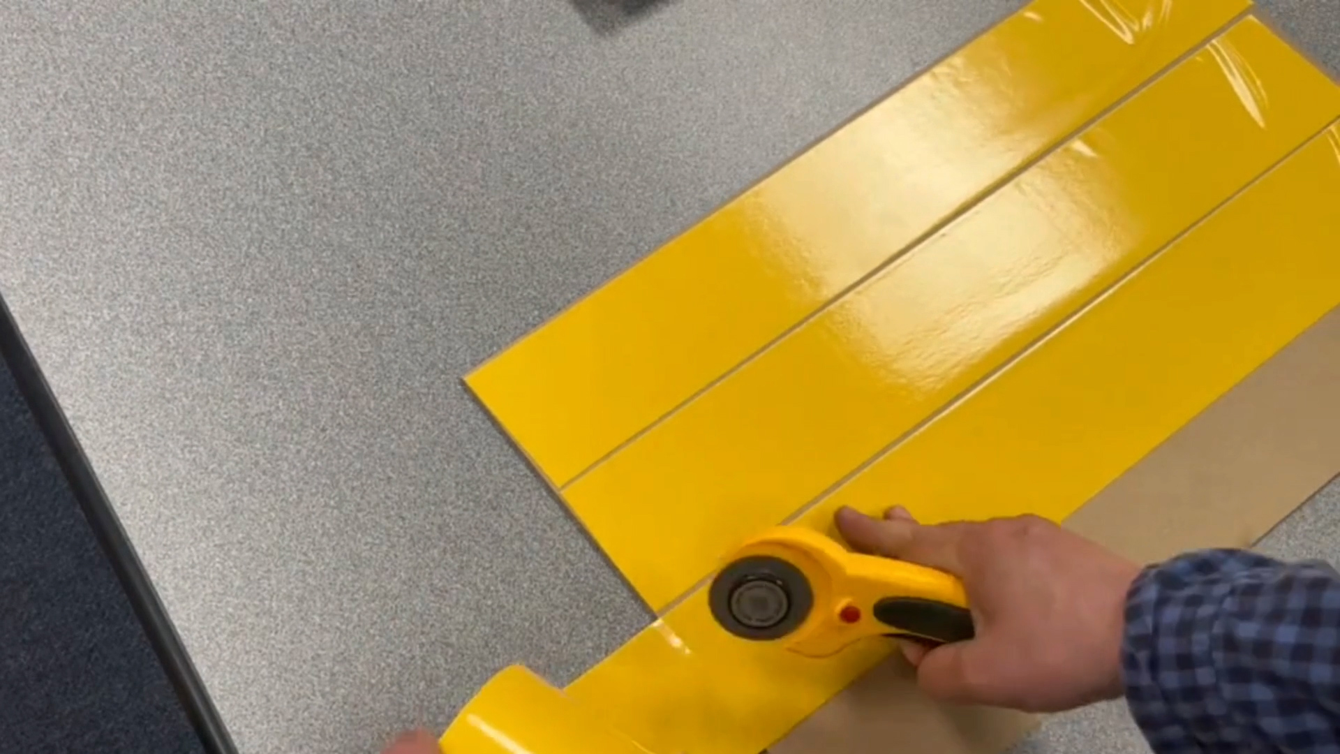 apply backing tape to MDF