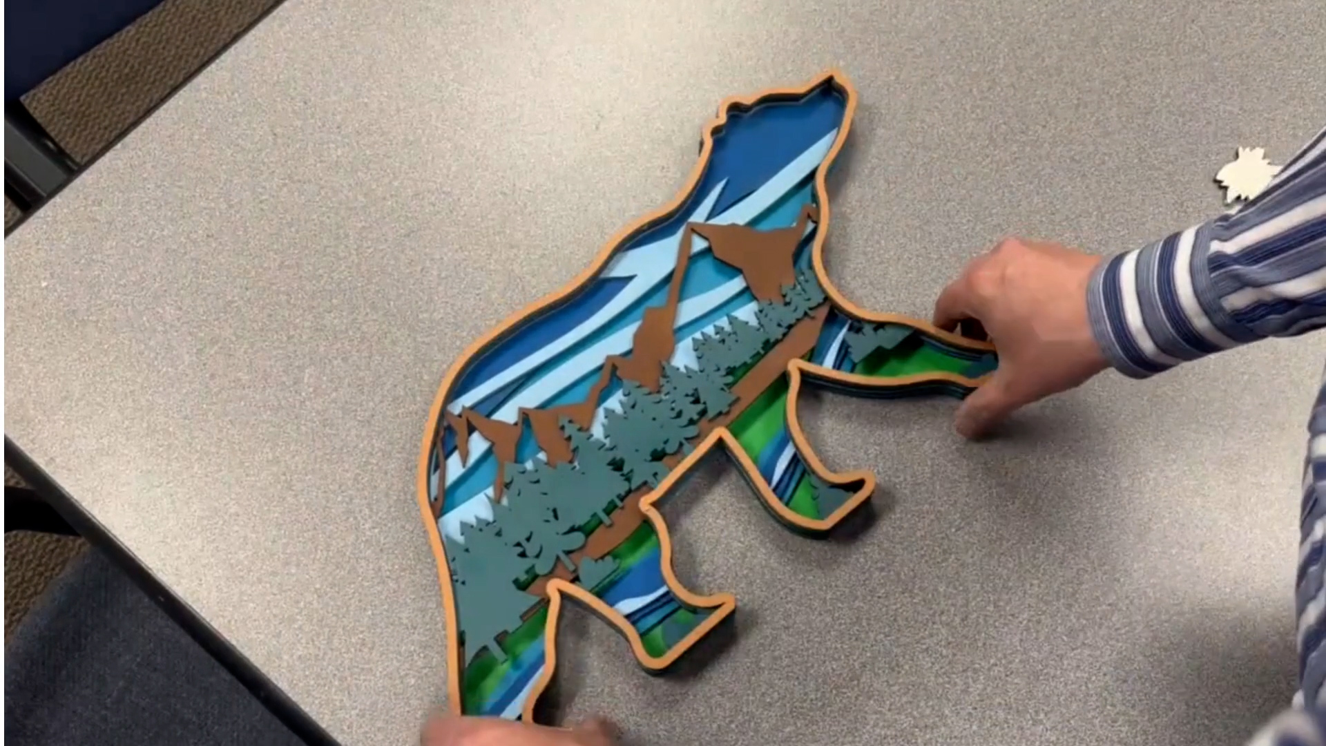 Laser cut multi-layer sign