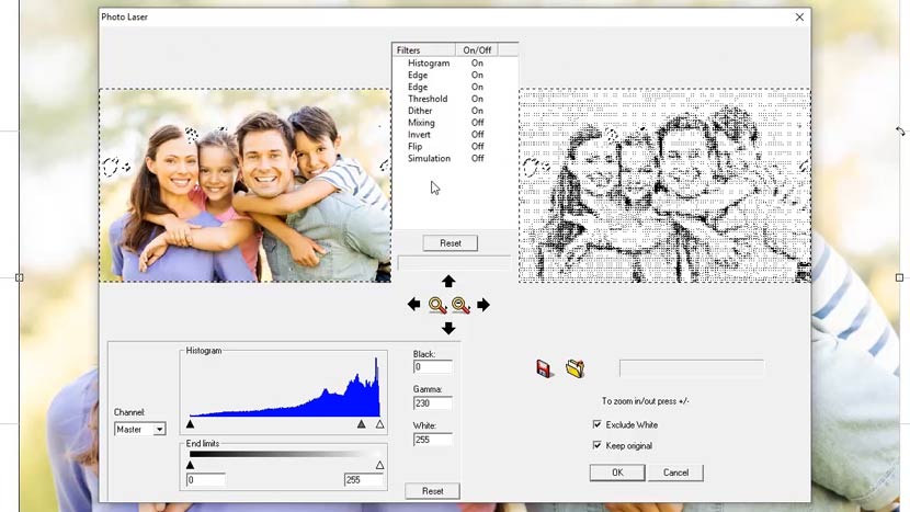 prévisualiser les filtres à l'aide d'un échantillon à faible résolution