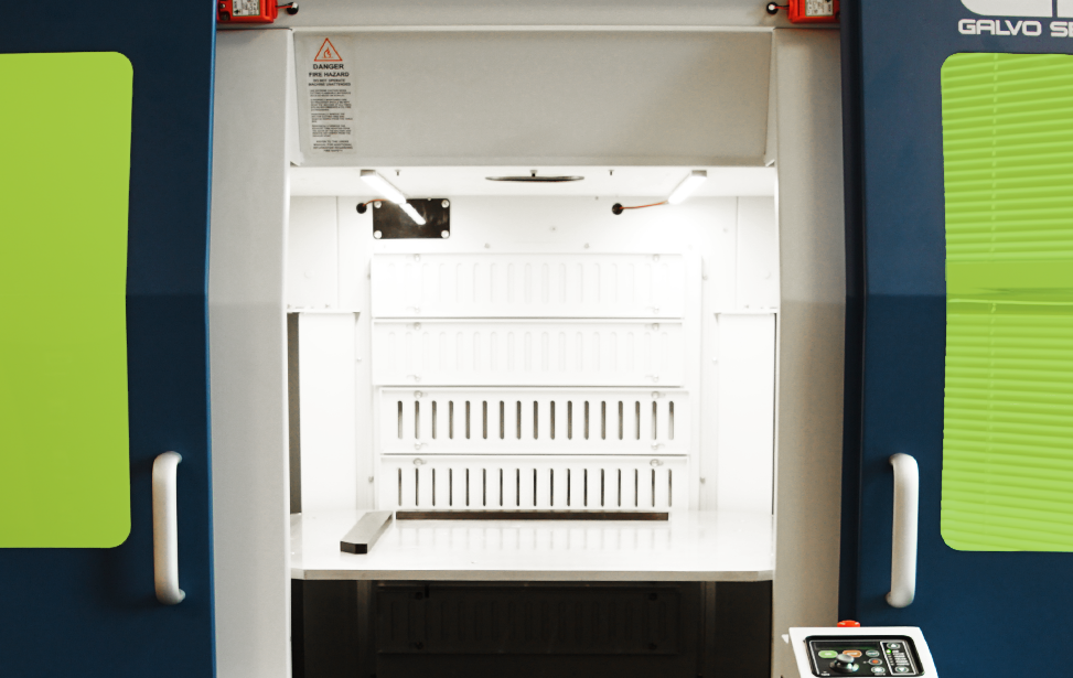 G2 galvo adjustable engraving bed.