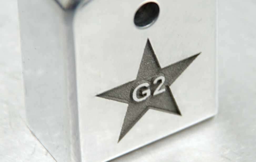 Multiple metals marked with a fiber laser.