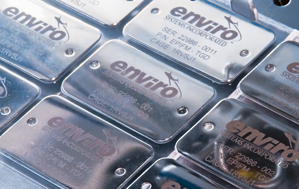 Multiple metals marked with a fiber laser.
