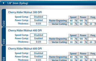 Materialeindstillinger for job