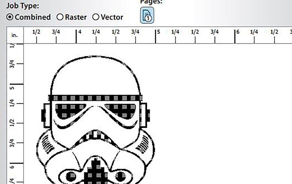 anteprima del lavoro nel job manager del laser.