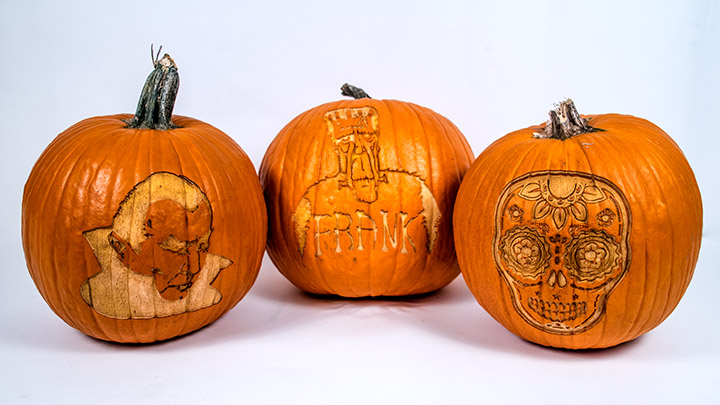 calabazas grabadas por láser personalizadas