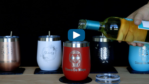 engraving powder coated wine tumblers