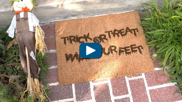 halloween decor coir doormat diy project