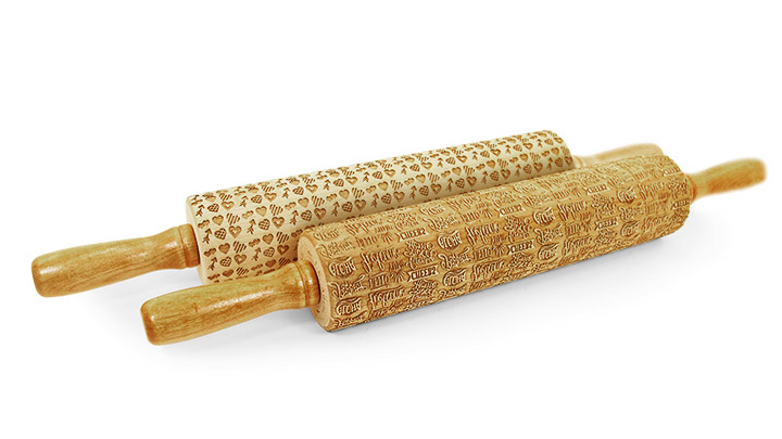 custom laser engraved wooden rolling pins