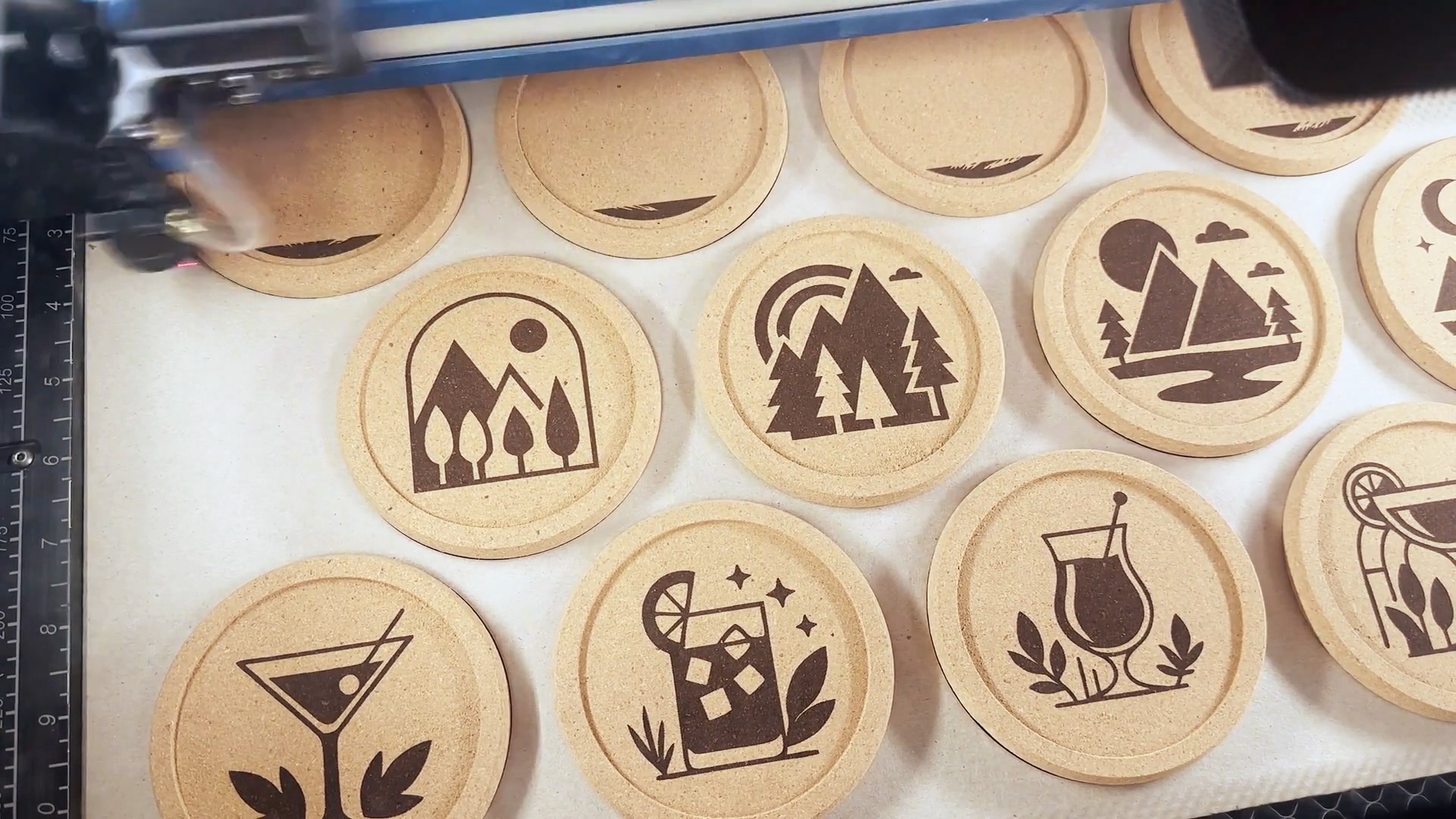 laser engraved cork coasters