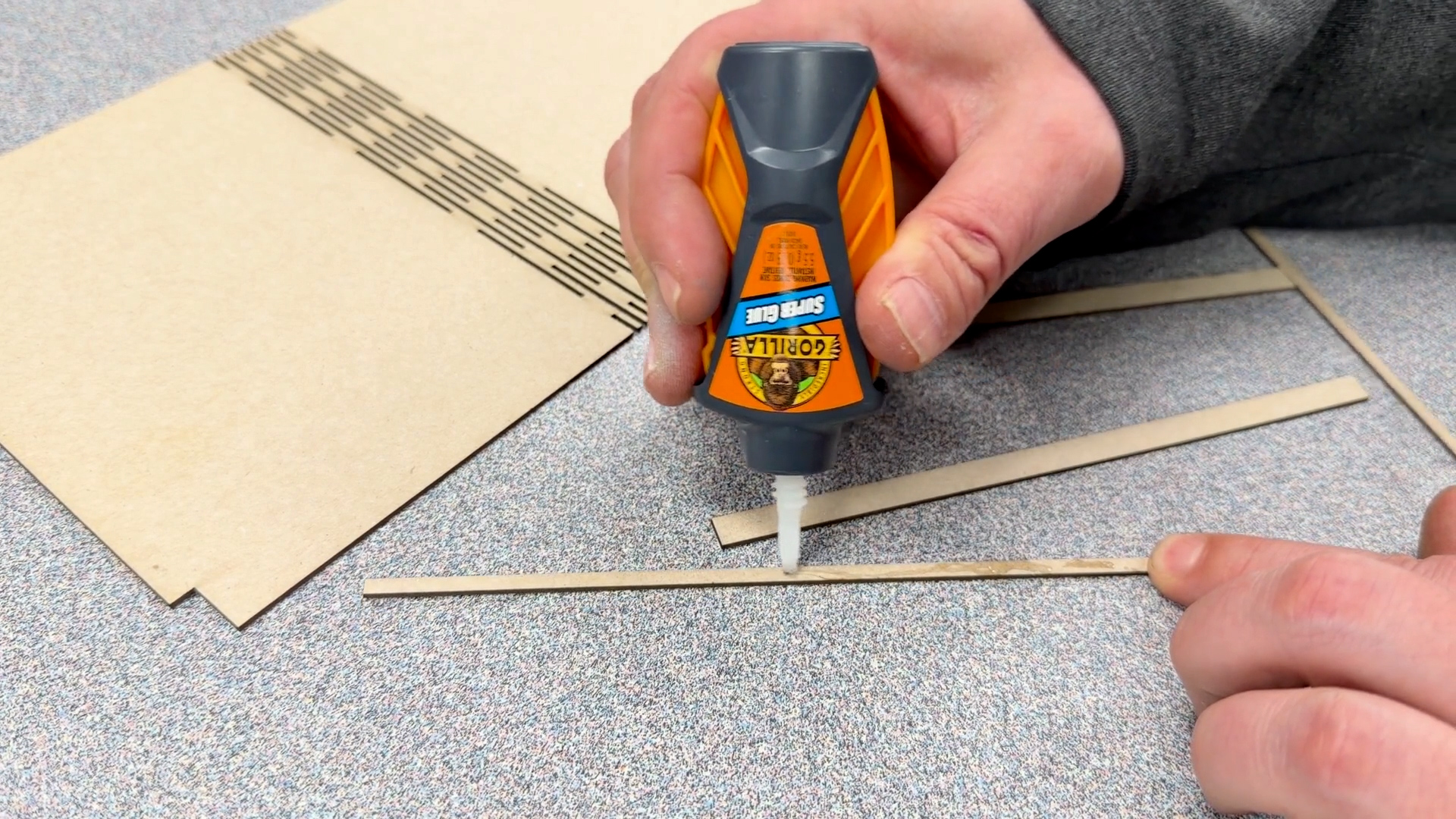 assembling laser cut living hinge photo frame