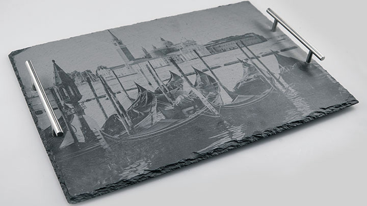 Final engraving depicting boats