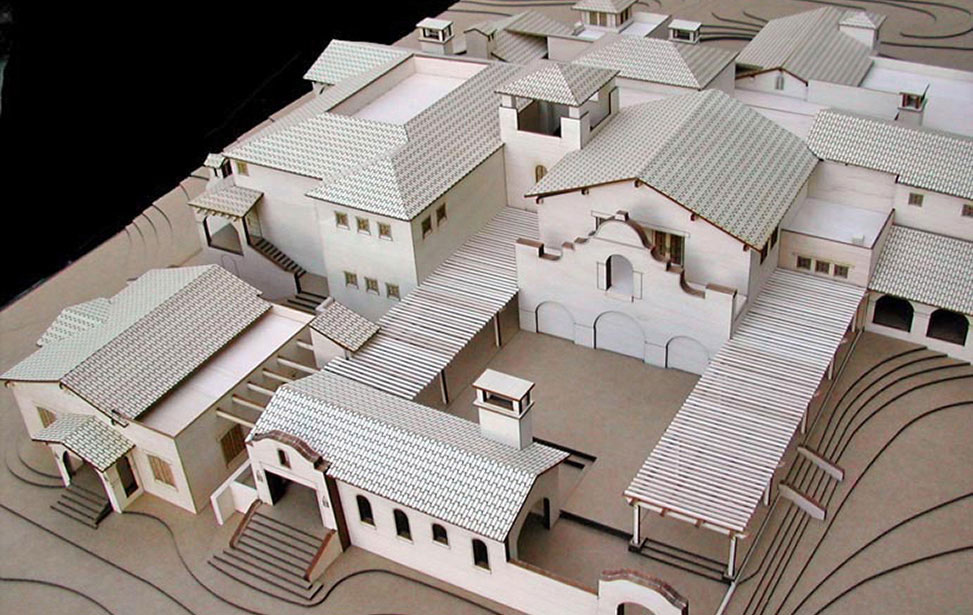 Architectural model of a Sonoma winery vinyard and topography