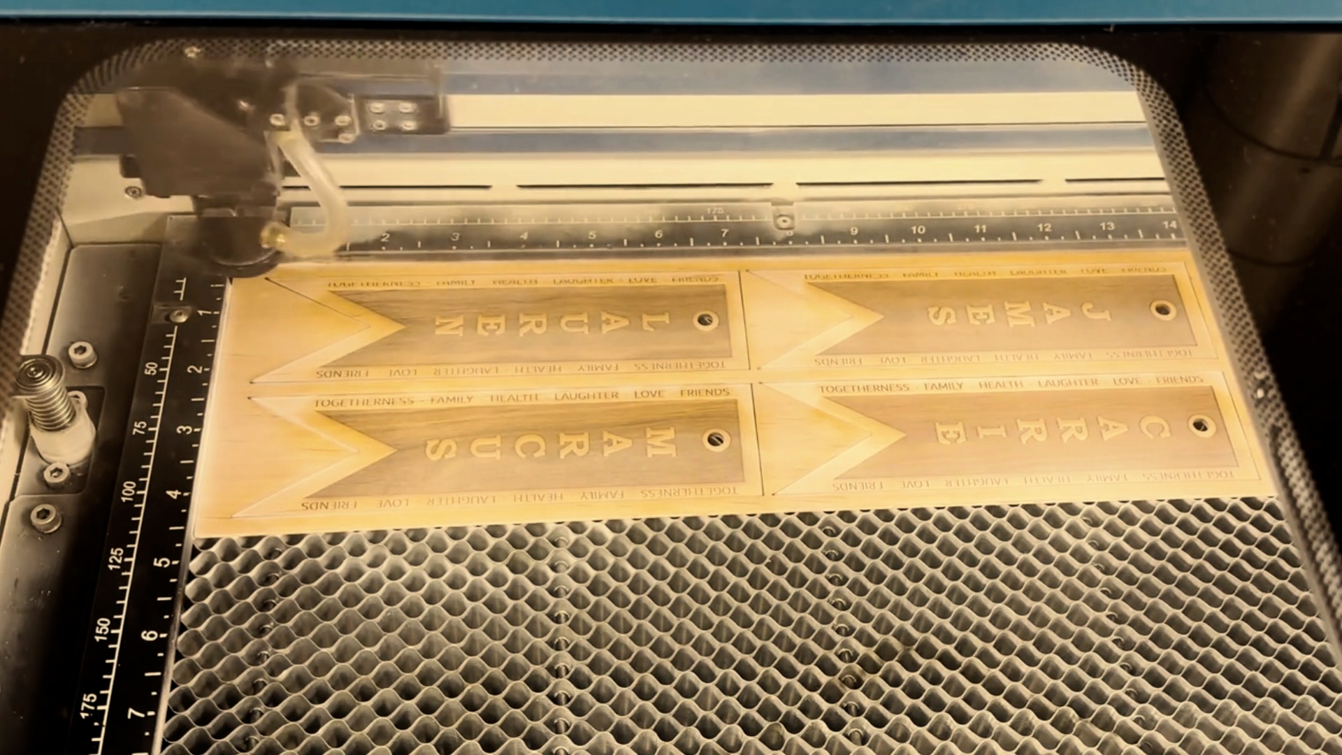 laser engraving alder wood for Thanksgiving place cards