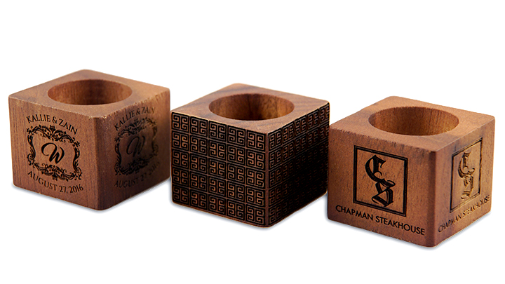 Wooden Napkin Rings Stacked