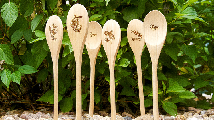 group of laser engraved garden markers